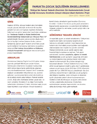 Pamuk Tedarik Zinciri Proje Broşürü
